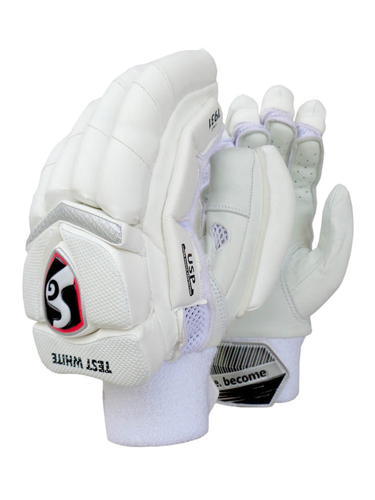 SG - Test White Cricket Batting Gloves Mens Size