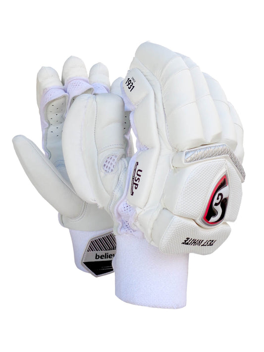 SG - Test White Cricket Batting Gloves Mens Size